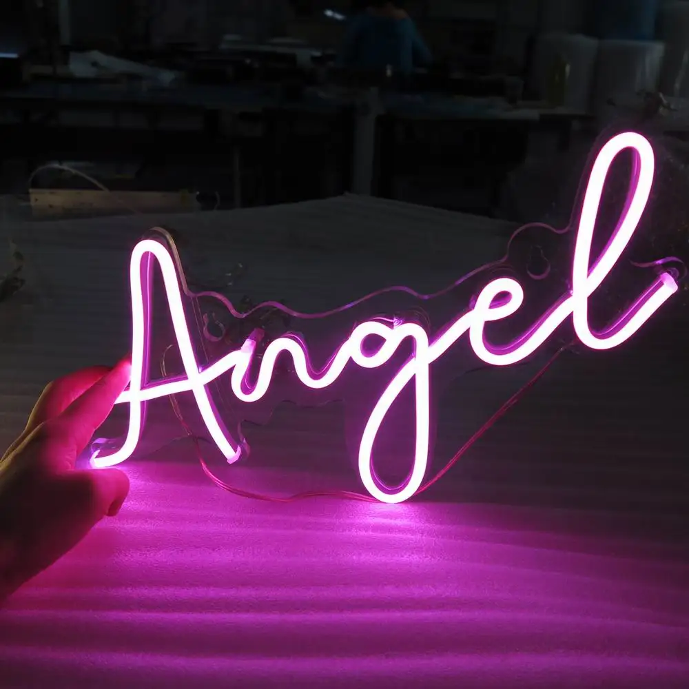 DINGYISIGN Customized Wedding Supplies Big 3D Led Flex Angel Wings Neon Sign for Decoration