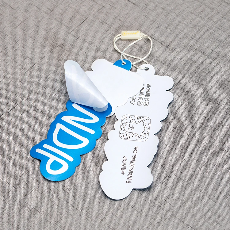 Manufacturer Custom Brand Logo Tags for Clothing Product China Garment Paper Labels Tags With Stickers