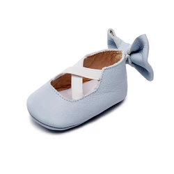 EVERTOP красивые однотонные туфли из натуральной кожи с бантом для девочек