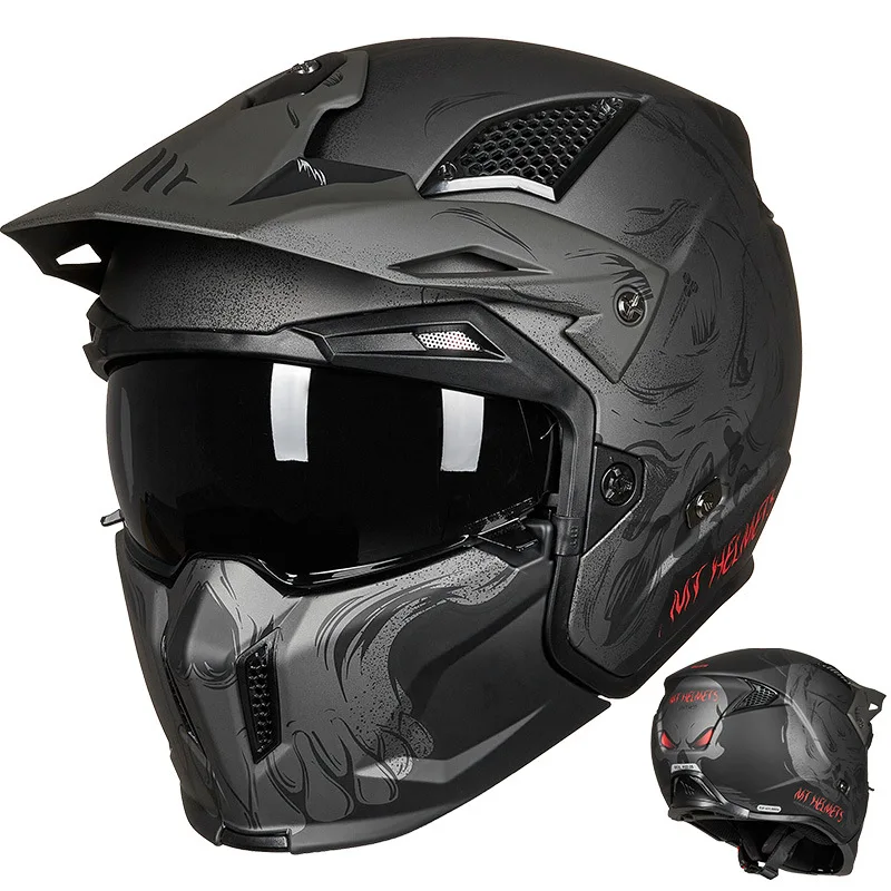 Motorbike Helmet Helmet Mt Street Fighter Dark Black Motorcycle MT