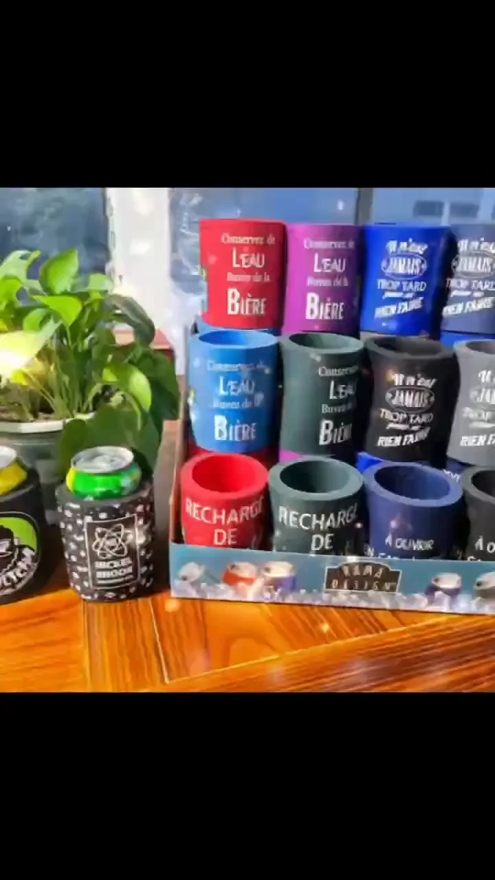 Custom Colorful Beer Can Nbr Foam Rubber Sleeve Rubber Cup Cooler Cover