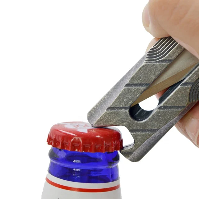 Anti-corrosion hand sliding titanium utility sliding pocket knife with knife belt clip