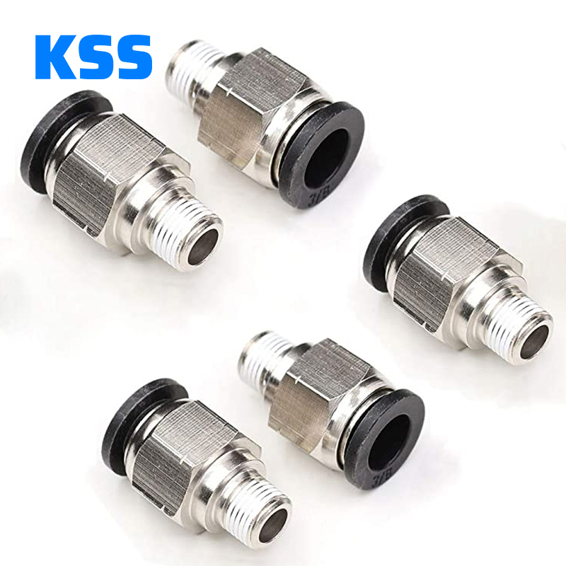 Pneumatic quick connector with thread
