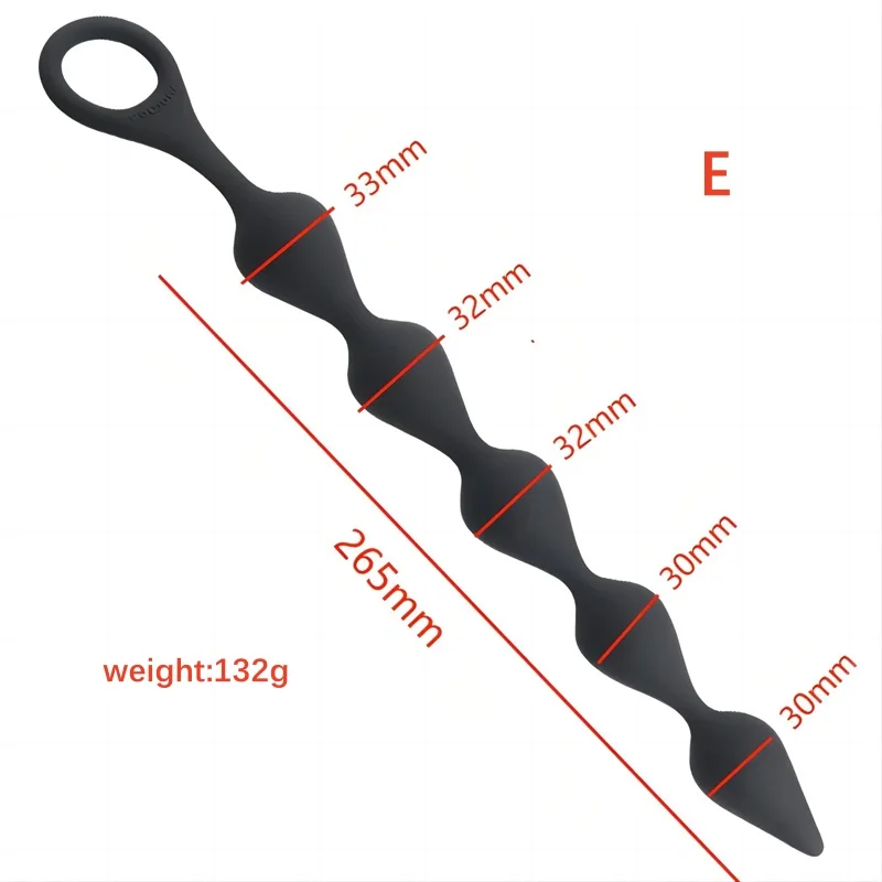Silicone anal trainer bead sizes displayed in sequence