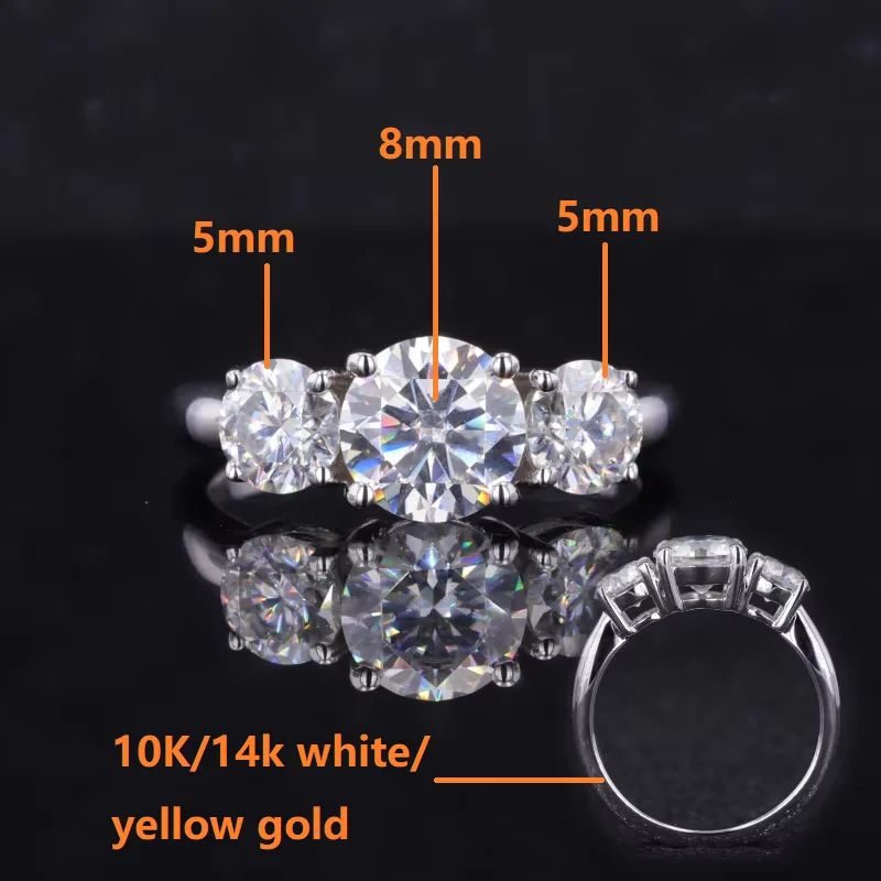 Ring Alibaba Starsgem Starsgem Three Stone Oval Engagement Rings