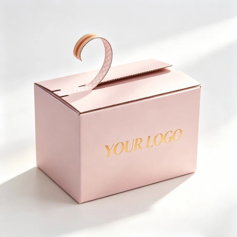 Customized logo Kraft Mailer Box Corrugated Carton Shipping Box Packing with Zipper Tear Strip for Cosmetics Self Sealing Boxes