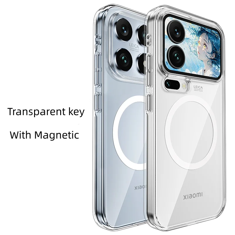 product magnetic anti slim  anti shock grade transparent drop protection case for xiaomi 17pro max frosting protective cell phone cover-4