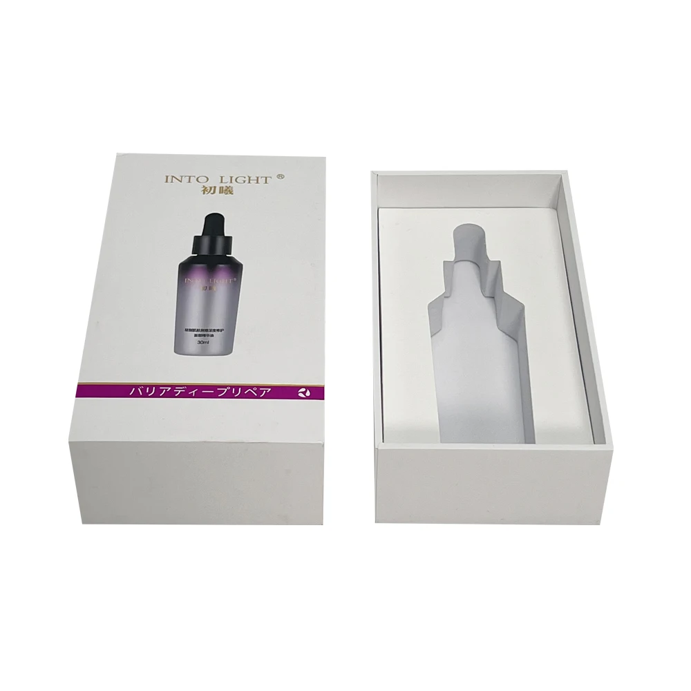 Luxury Custom Lid and Base Hard Cardboard Lotion Dropper Bottle Packaging Box with Foam insert