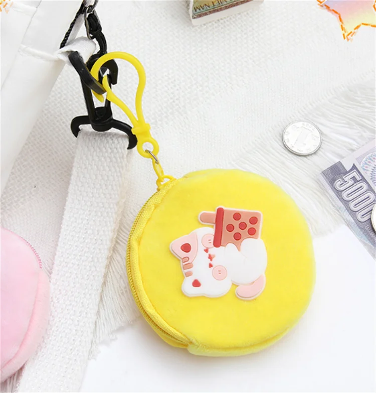 2023 New Zipper Coin Case Key Case Headphone Portable Mini Cute Cartoon Plush Coin Purses