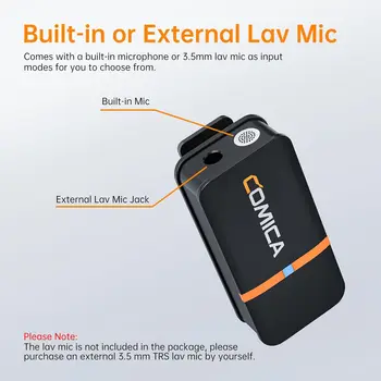 Comica Vimo Q Wireless Lavalier Microphone System with 4 Transmitters and 1 Receiver, 4 Audio Tracks Individual Output, Noise product image