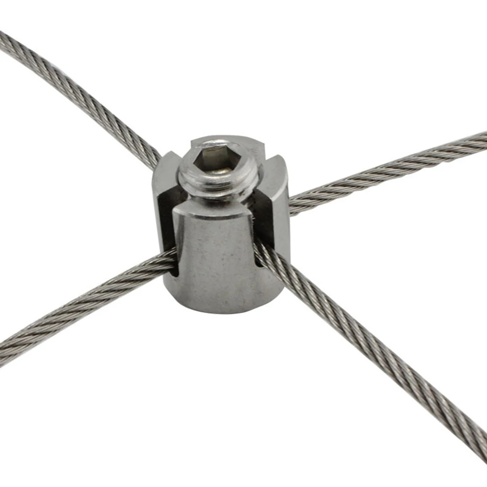 SS316 6mm 8mm Stainless Steel Cross Cable Clamps for Cable Railing