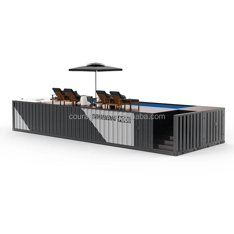 Shipping Container Pool Shipping Container Pools 40 ft Container Pool With jacuzzi