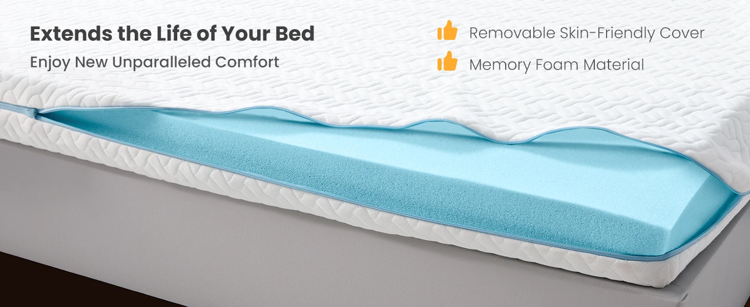 6 sided anti slip base fabric detachable washable cooling memory foam mattress cover-1