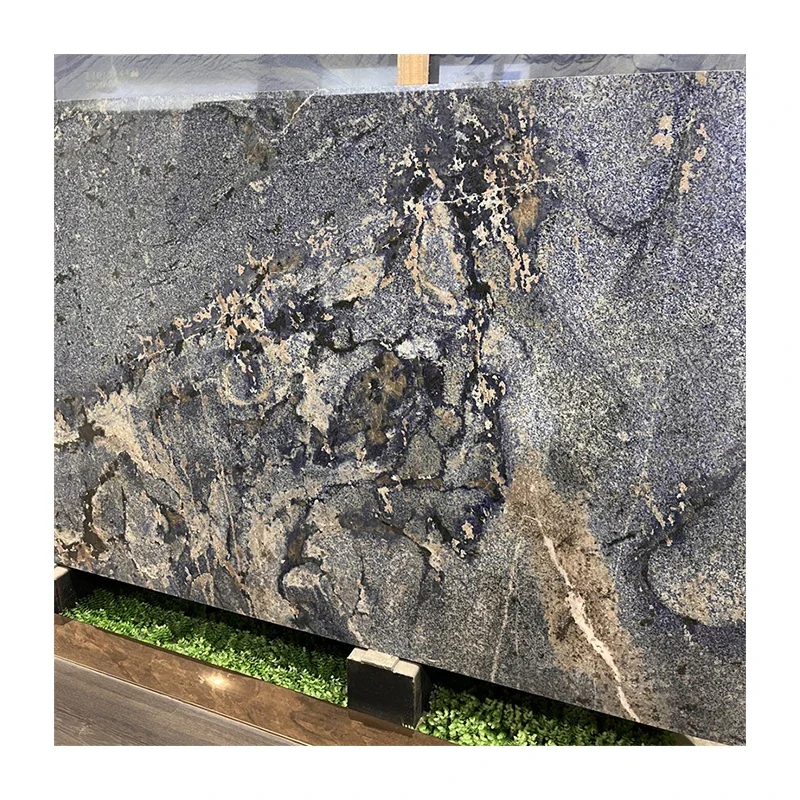 Luksusowe płyty granitowe Azul Bahia do dekoracji ścian w domach i hotelach; wysokiej klasy płyty granitowe Azul Bahia do blatu kuchennego i blatów stołowych