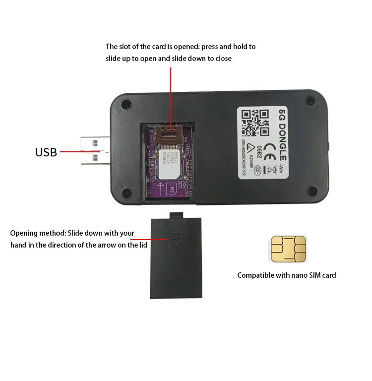 Portable 5G CPE Dongle USB Quectel RM520N-GL 5G Dongle with Sim Slot