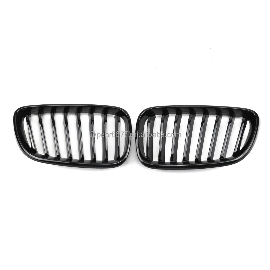 product tiypeor single slat front bumper grille car accessories kidney mesh grill for bmw 2 series f22 2014   2018 glossy matte black-3