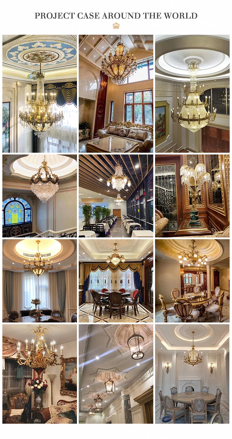 Zhongshan Factory European Style Brass Led Pendant Light With Porcelain Flowers Luxury Chandelier