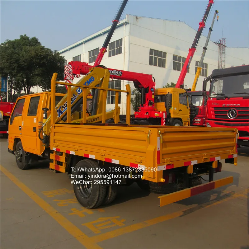 New JMC Double Cabin Boom Truck Folding Arm Lift Mini Small Lift Truck Crane 3 Ton 2ton
