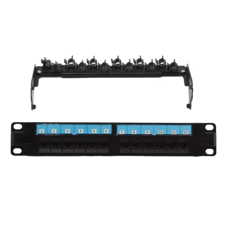 High Quality 12 Port Cat6 RJ45 Unshielded Patch Panel Rack Mounted With ...