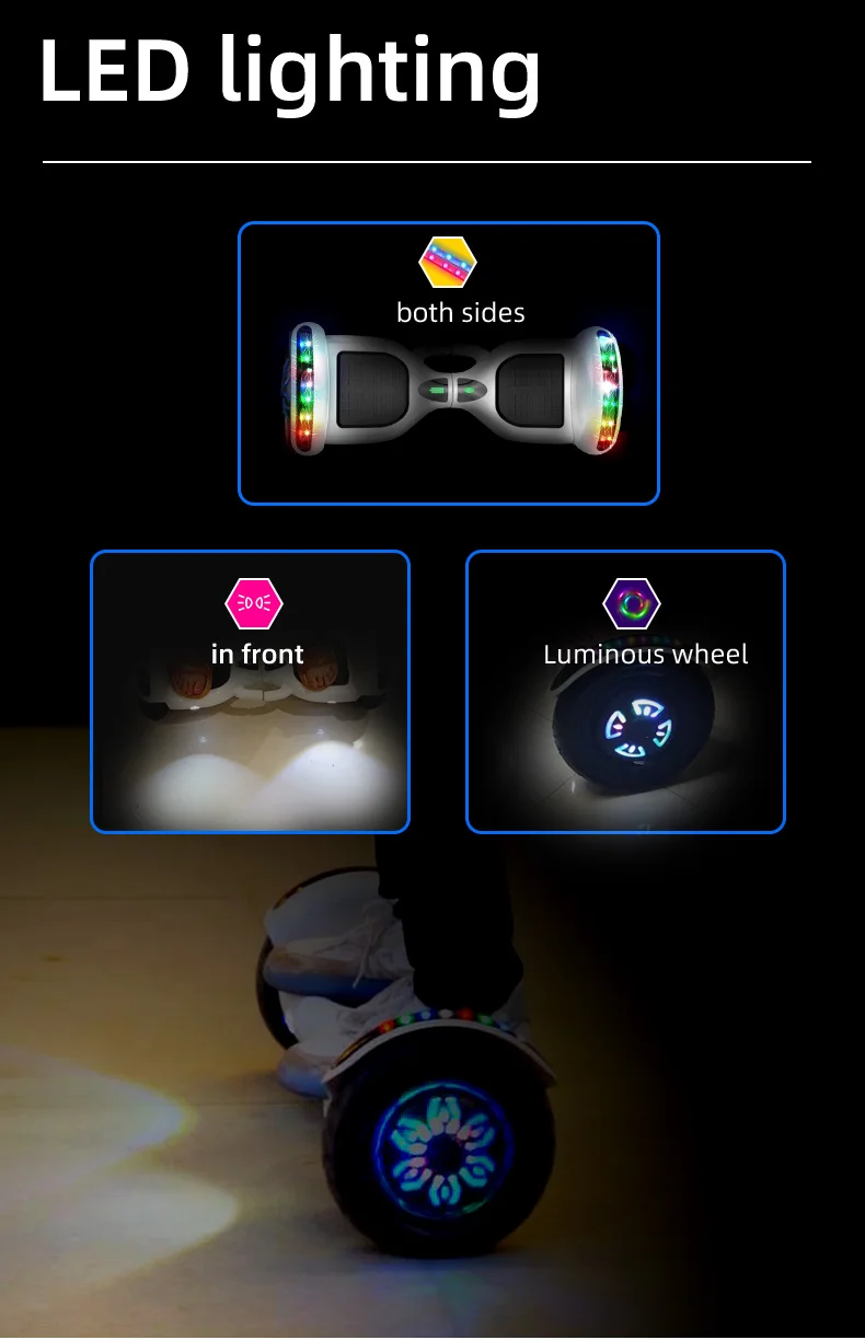Best Price Hoverboard Scooter with LED Lights & Bluetooth Many Colors Available Self-balancing Scooter