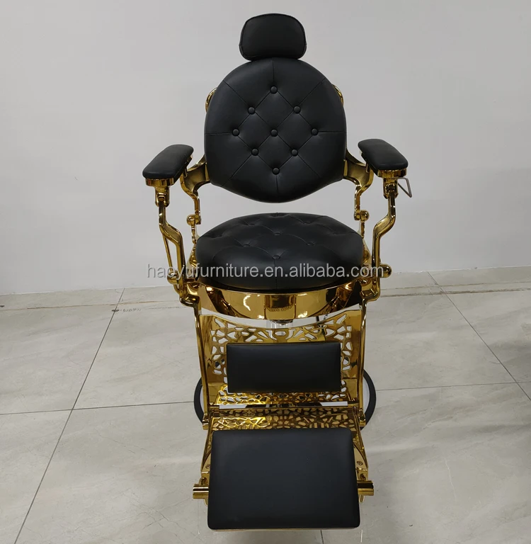 Second Hand Golden Barber Chair For Sale Hair Salon Equipment Barber