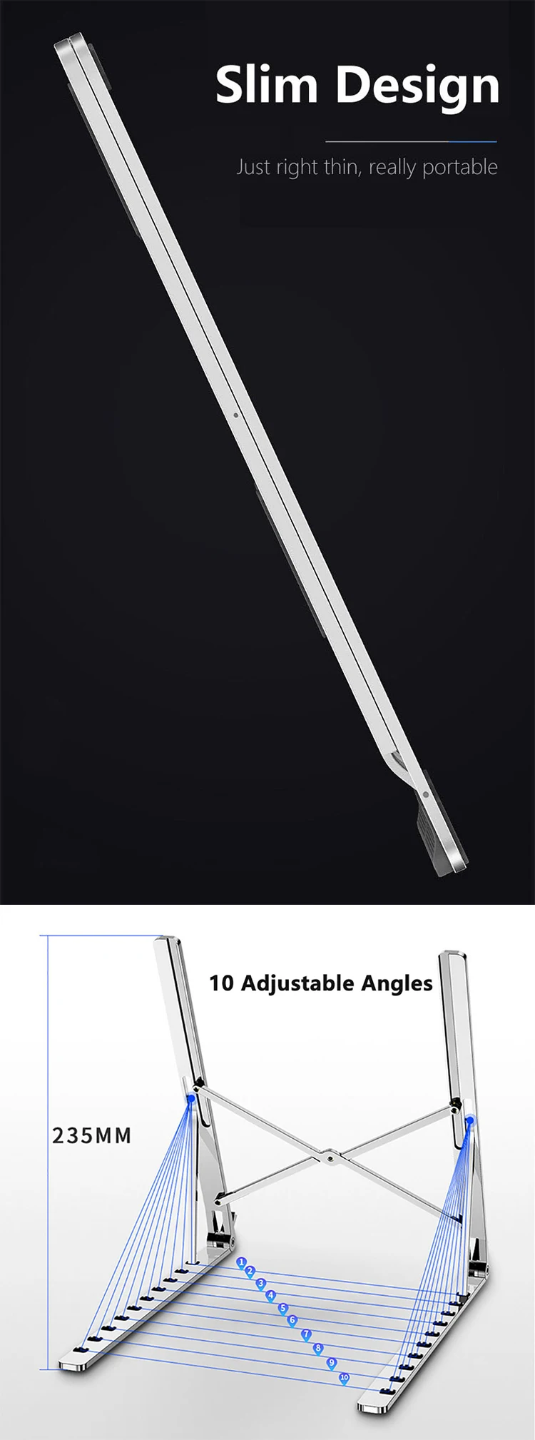 X Style Adjustable Foldable Aluminum Alloy Office Desktop Desk Laptop Notebook Rack Stand Holder