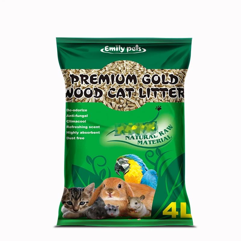 Emily Pets Factory Supply Natural Pine Wood Chip Pellets Cat Litter