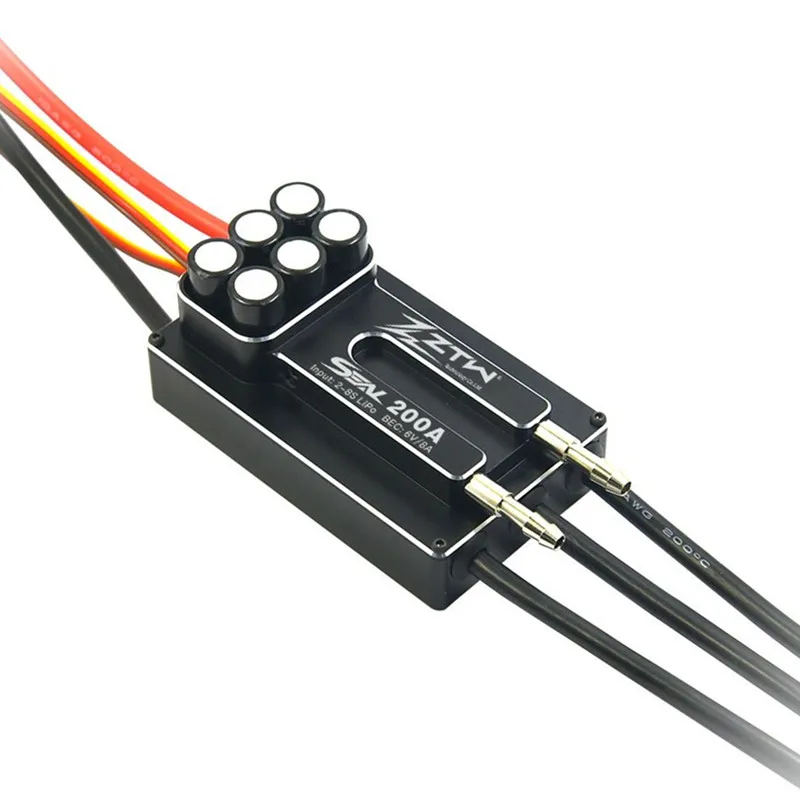 ZTW Selo 200A V2 2-8S Lipo Brushless ESC Controlador de Velocidade À Prova  D' Água de Todos Os Casos de Metal 6V/8A BEC para RC Modelo de Barco|  Alibaba.com