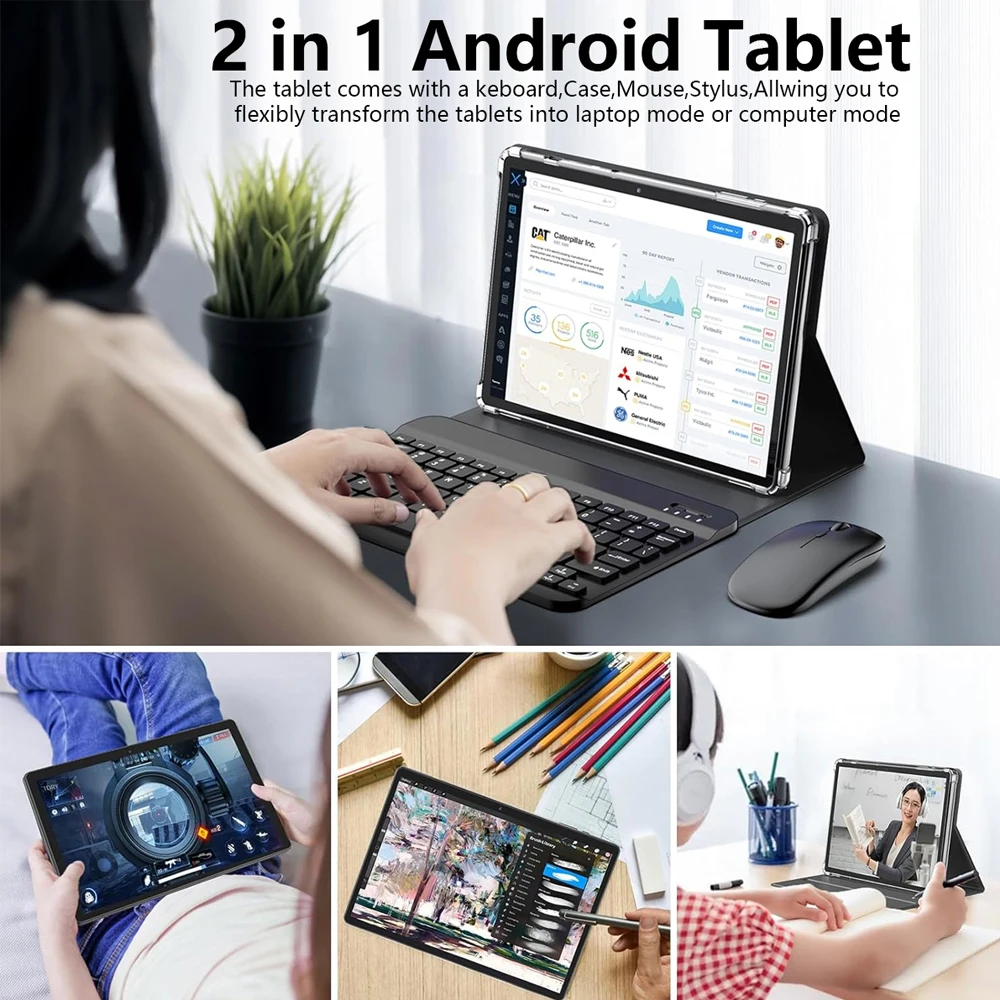 CRELANDER 2 in 1 Mini PC Tablet - 10.1