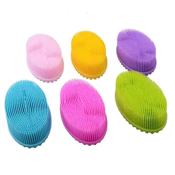 Baby-Silikon-Massagebürste – Weiche Sinnesbürste Für Babys Bad, Farbe Blau