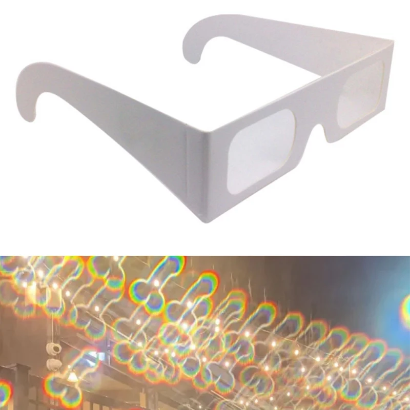 3 Lunettes De Diffraction Arc-en-ciel Et Cœur - Effets 3D Pour Concerts Et Fêtes - Fun Garanti !