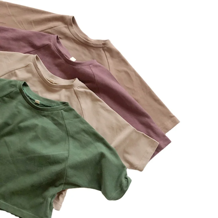 
Новинка; Одежда в Корейском стиле; Сезон осень, лидер продаж, рубашки 100% хлопковые футболки с круглым вырезом и длинными рукавами, детские футболки с надписью От 1 до 10 лет 