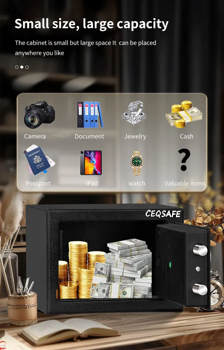 CEQSAFE High Quality Mini Safe Box for Money Home Deposit Security Smart Cash Mini Small Safe Box supplier