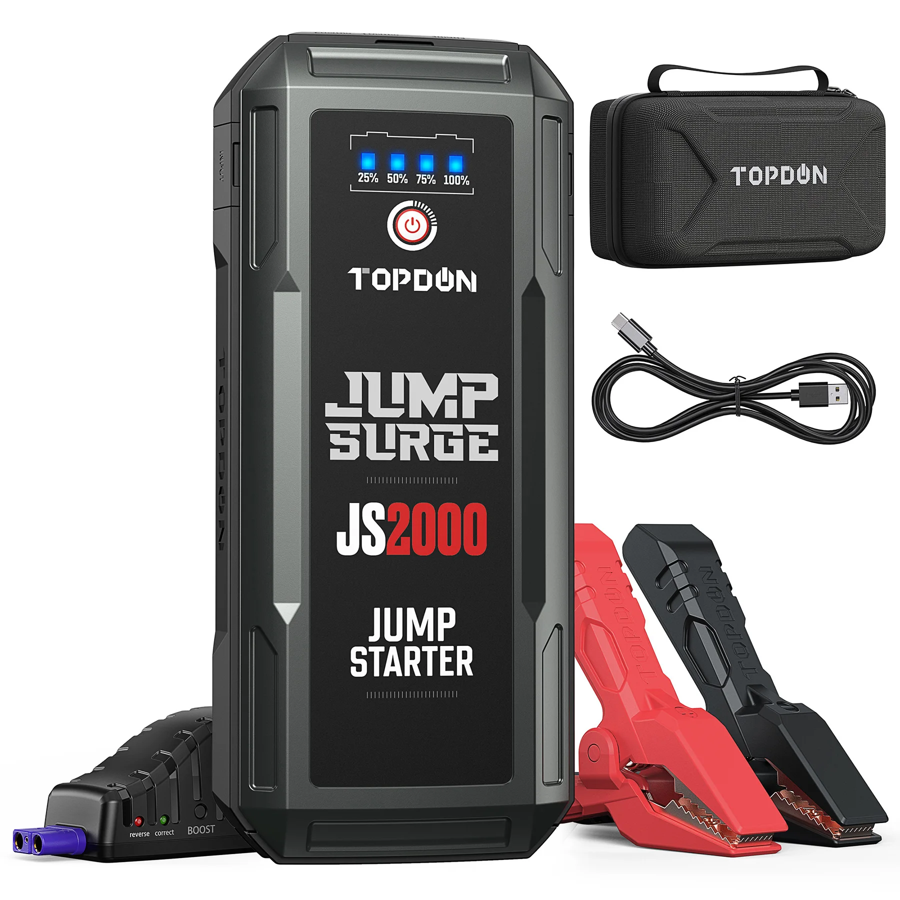 TOPDON JS2000 12V High Capacity Car Portable Jumpstarter Auto Buster Car Emergency Booster Battery Jump