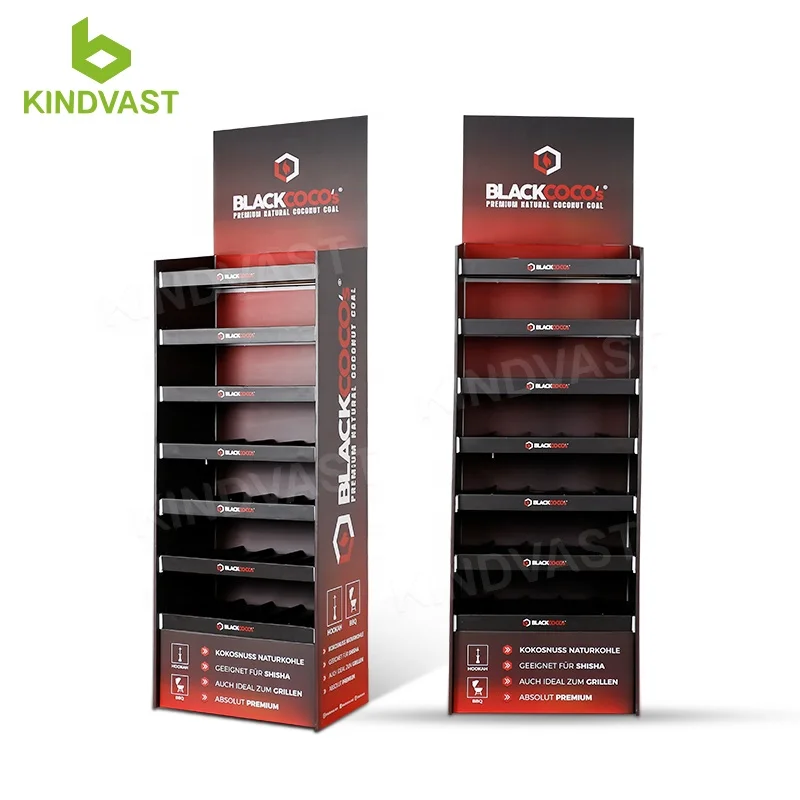 Custom Design 5 Tier Cardboard Floor Display High Quality Cardboard Display Shelves