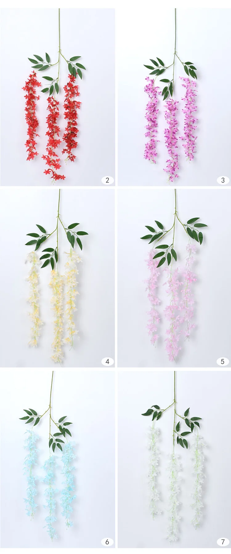 Wholesale Multicolor Wisteria Silk Flower Wholesale Hanging Flower