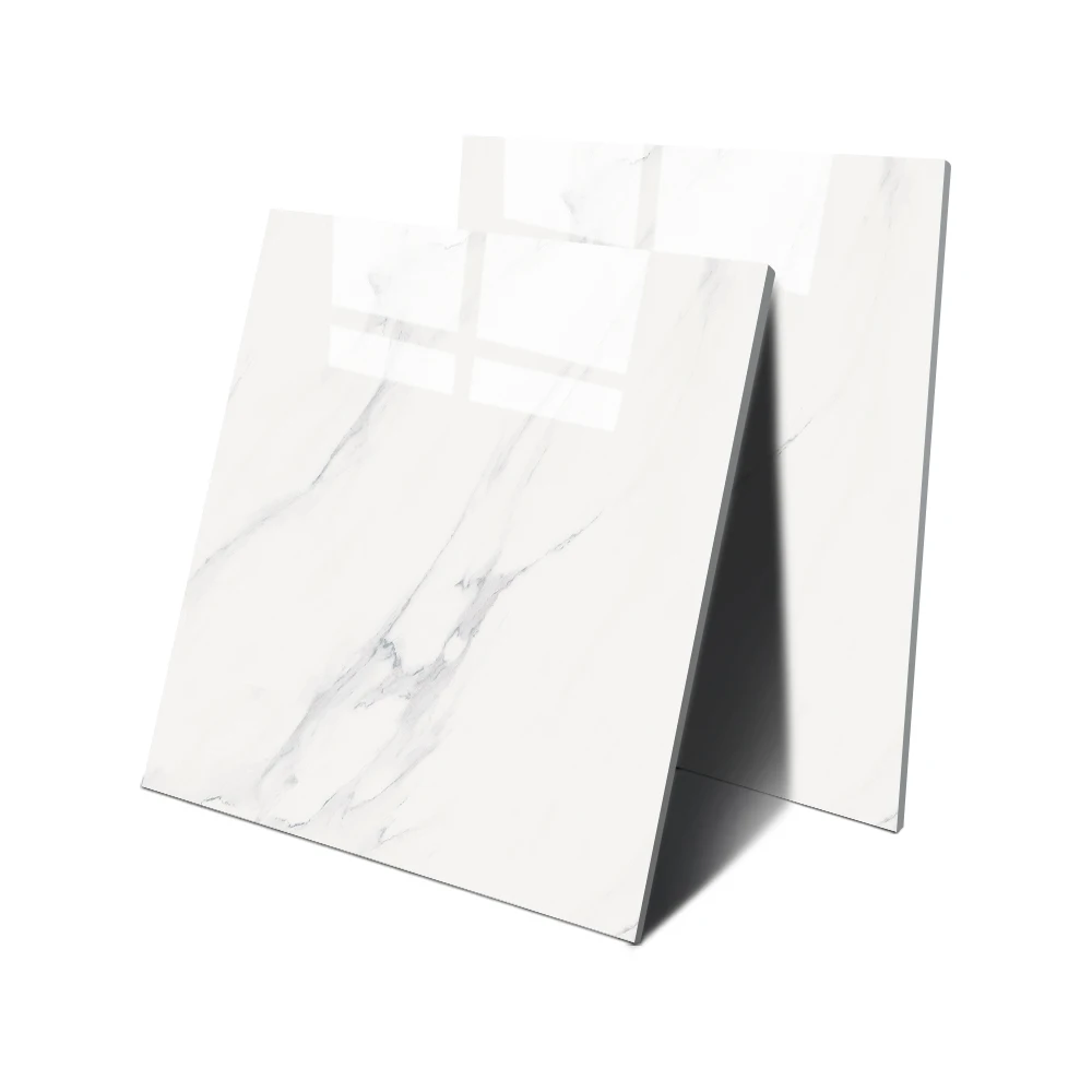 Vitrified Solid Glossy Foshan Porcelanato Tile White Marble Porcelain 600x600 Firebrick Anti-Slip Flooring for House Living Room