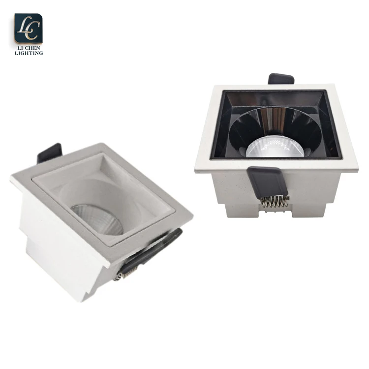 LC10226 Home Square Spotlight Grille Indoor Under Lighting Embedded Hotel Restaurant Anti-Glare Led Cob Downlight    