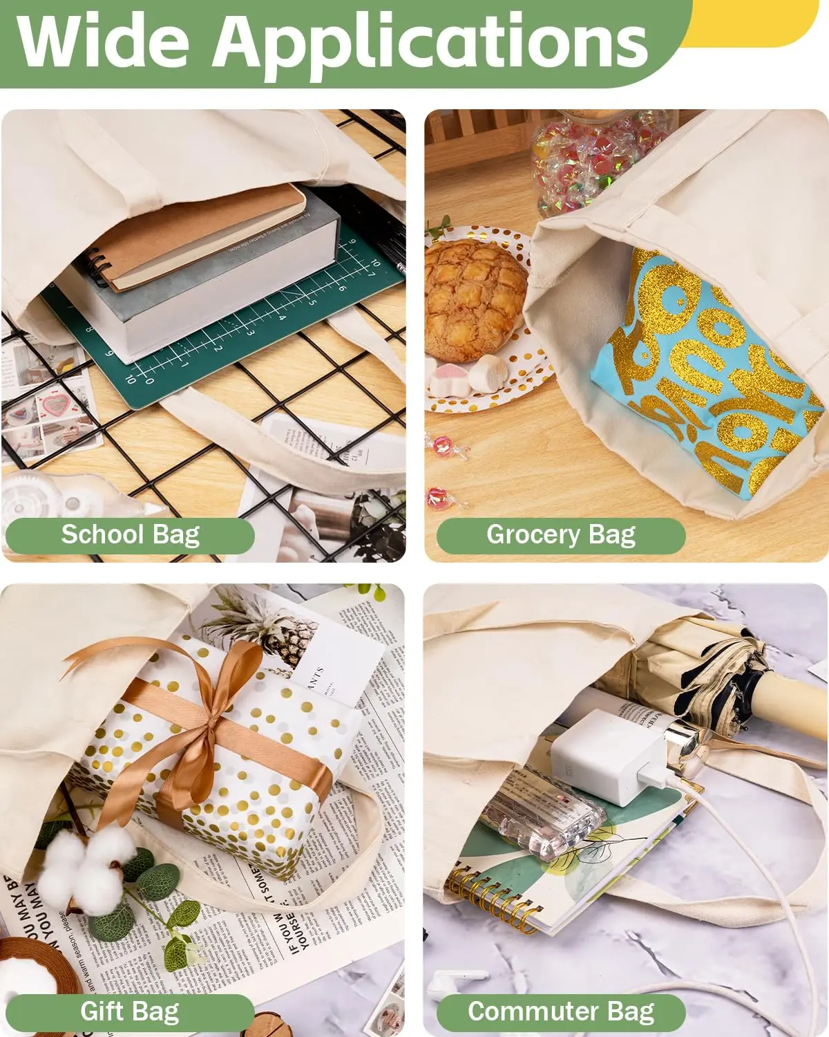 Wholesale Custom Durable Sublimation Printed Ladies Mens Rope Handle Medium Size Coloured Cotton Canvas Zipper Closure Blank details