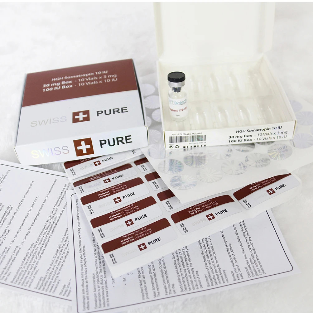 Customized muscle gh plastic tray 2ml vial h-gh packaging boxes label