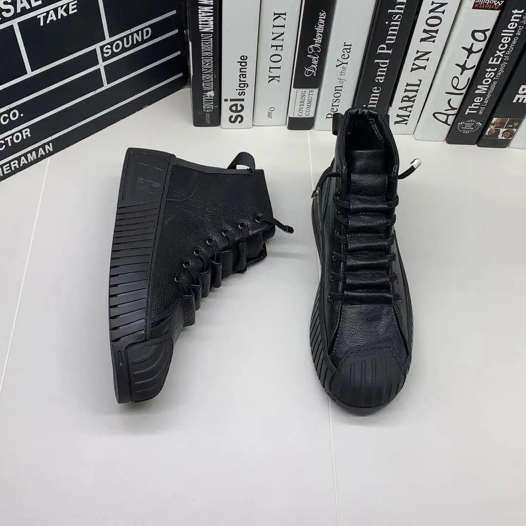 2023 Autumn And Winter New Top Quality High-top Thick-soled Solid Color ...