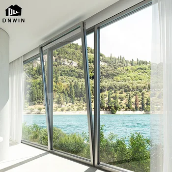 European style villa modern aluminium slim frame tempered glass tilt and turn window