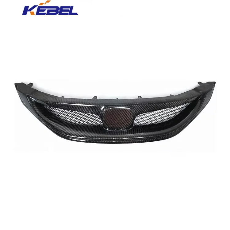 KEBEL Novo stanje za 2013 - 2015 Honda Civic Sedan SI Prednja mreša za branik - izgled ugljeničnog vlakna, ABS mreša LED