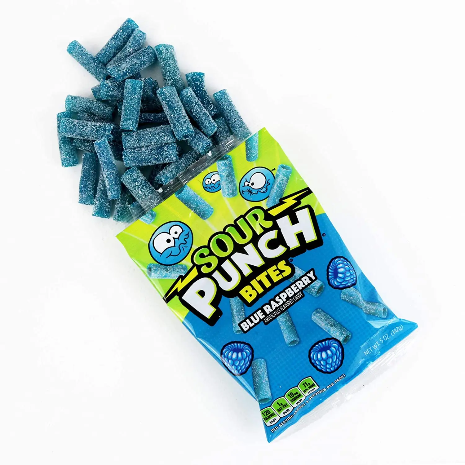Sour Punch Bites Sweet Chewy Candy Blue Raspberry Flavored Sour Candy 5oz Bag (pack Of 12