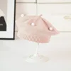Pink [round ball yarn beret]