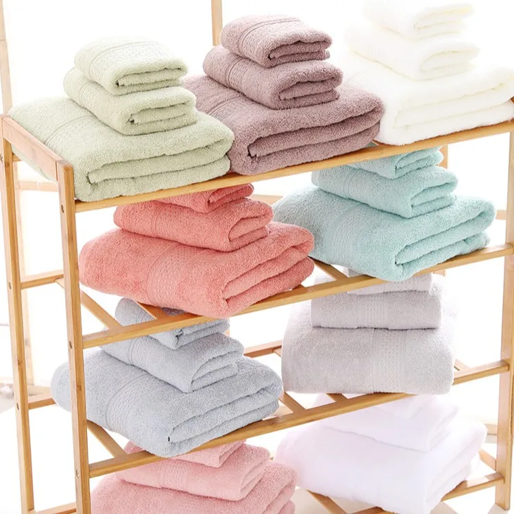 Wholesale 100 Cotton Organic Quick Dry Bathroom Hotel Solid Face Body Bath Towel Set 6 Pieces