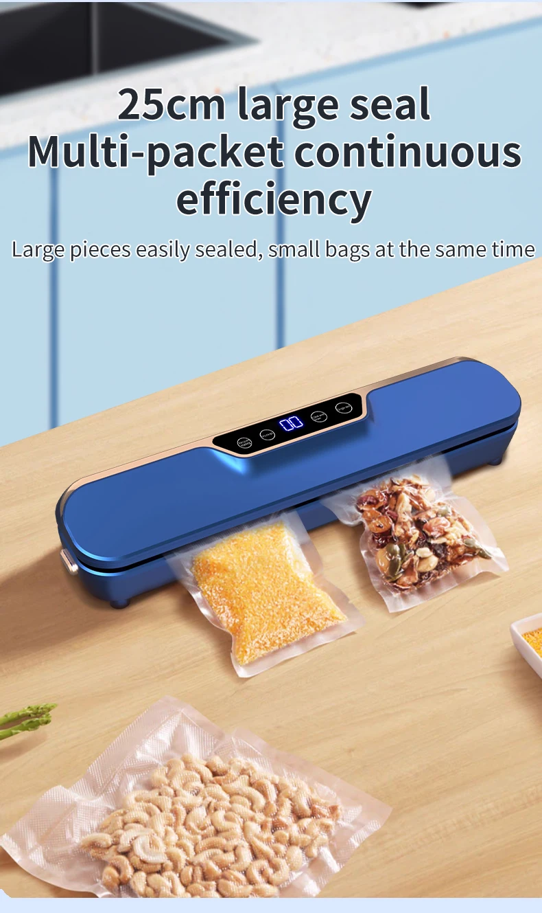 Vacuum Food Preservation Sealer with Liquid Crystal Display Automatic Sealing Machine for Food Storage