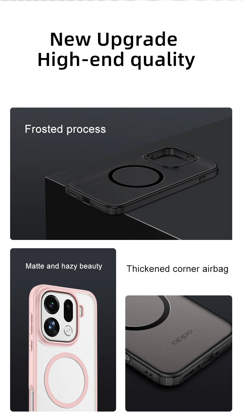 product luxury matte transparent clear magnetic oppo findx9 pro case hard shockproof back cover for mobile phones cover case677-9