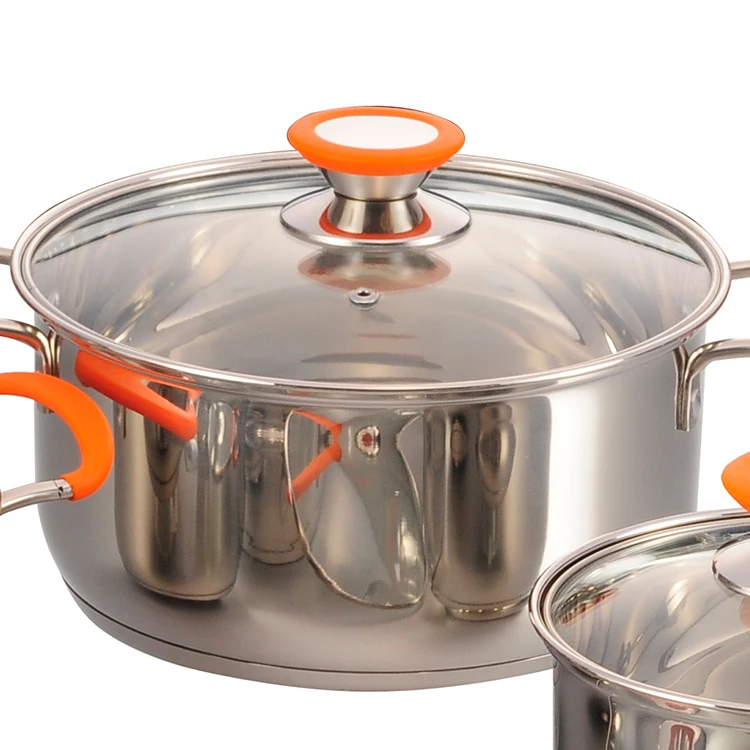 Customize Kitchen Non Stick Cookware Set Large Soup Pots Stainless Steel Chef Cookware Sets details