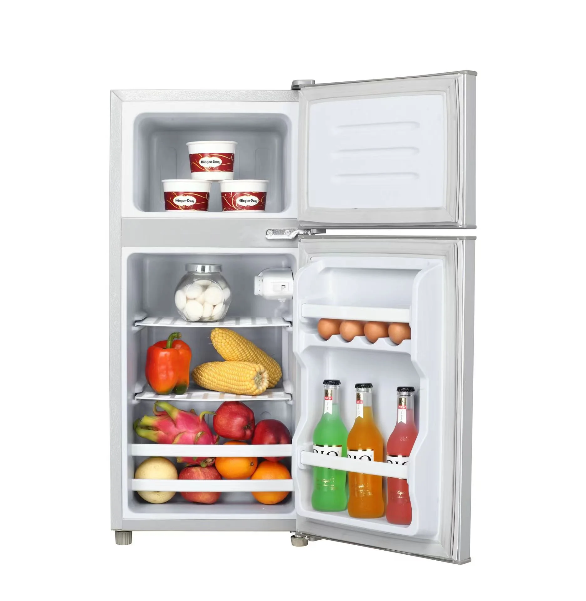 Solar Refrigerator DC 98L 118L 142L 178L 196L 218L 268L Solar Freezer Refrigerator Double Doors Top Refrigerator factory